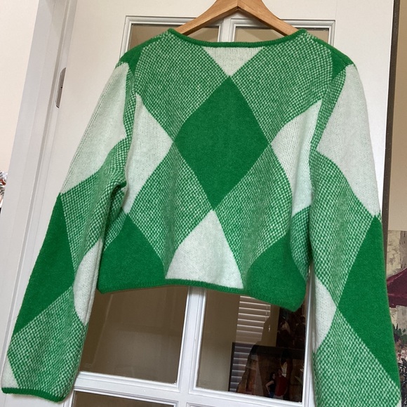 ZARA jacquard knit argyle geometric print cardigan blogger favorite - Picture 16 of 16